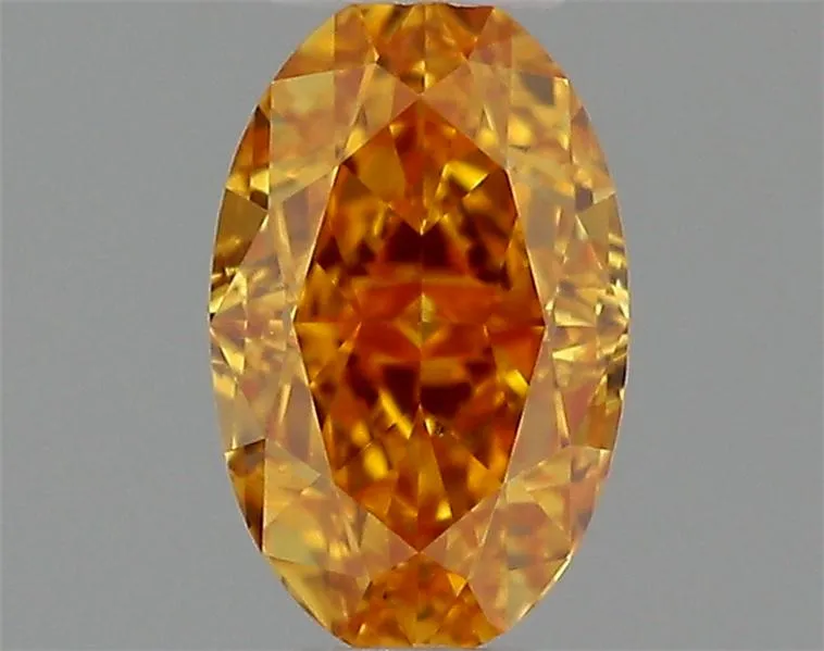 0.23ct Oval Natural Diamond (Colour Fancy Vivid Yellowish Orange, Clarity VS2, GIA Certified)