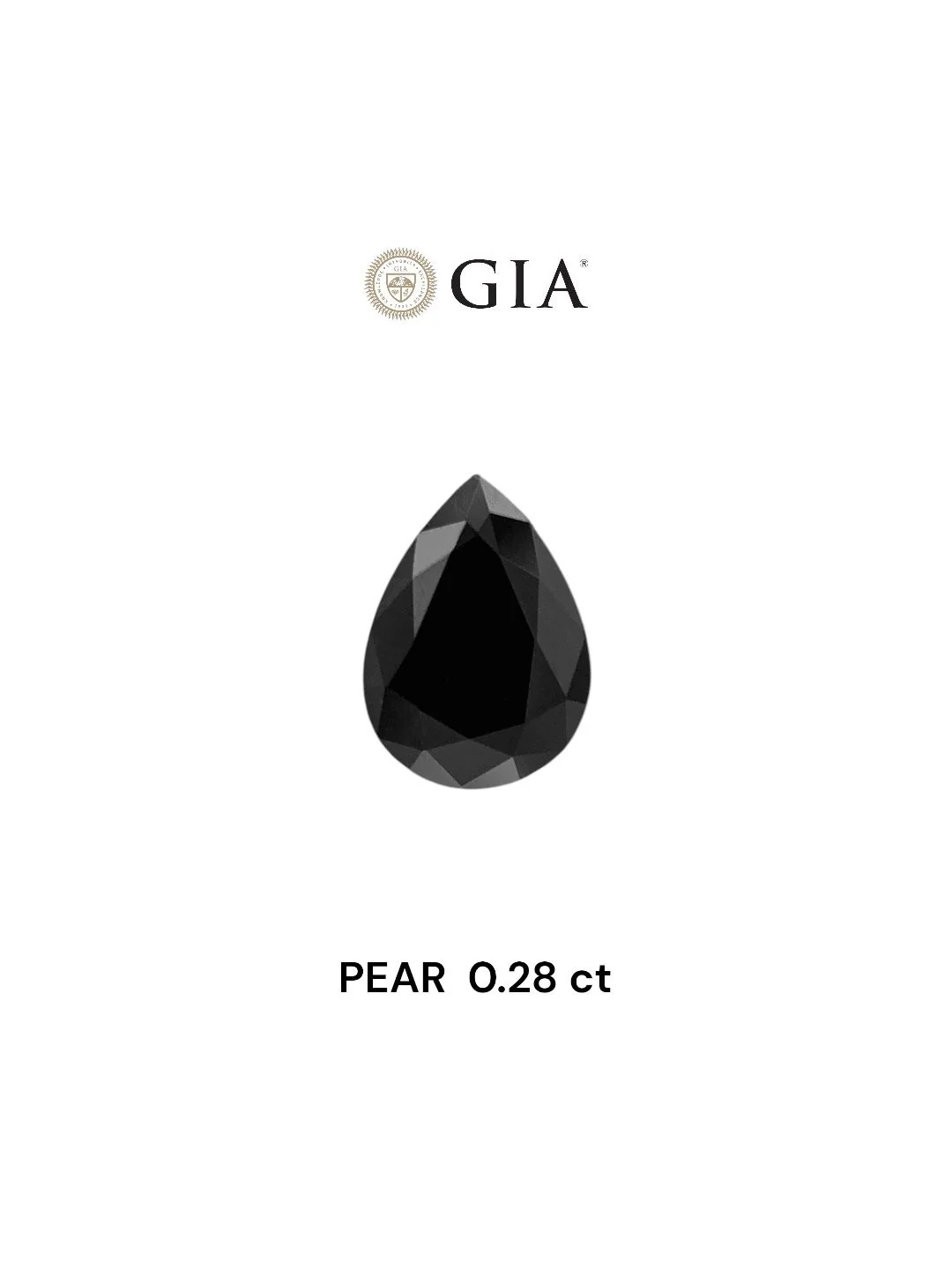 0.28ct Pear Natural Diamond (Colour Fancy Black, Clarity VVS2, Cut EX, GIA Certified)
