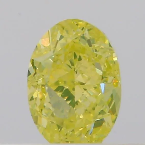 0.31ct Oval Natural Diamond (Colour Fancy Intense Greenish Yellow, Clarity VS1, GIA Certified)