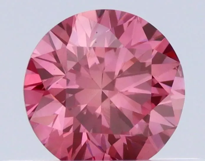 0.31ct Round Natural Diamond (Colour Fancy Vivid Purplish Pink, Clarity VS1, Cut EX, IGI Certified)