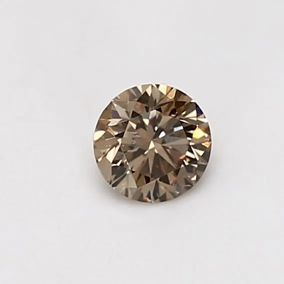 0.38ct Round Natural Diamond (Colour Light Brown, Clarity VS1, Cut VG, GIA Certified)
