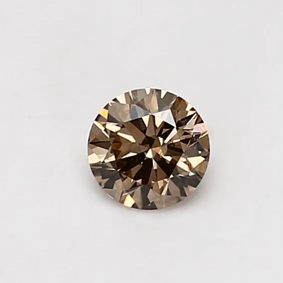 0.39ct Round Natural Diamond (Colour Light Brown, Clarity VS2, Cut VG, GIA Certified)