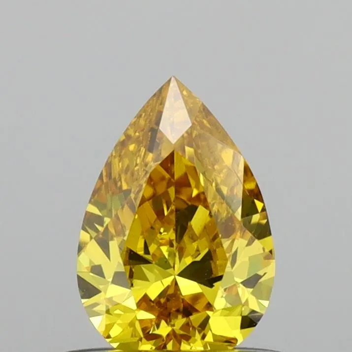 0.49ct Pear Natural Diamond (Colour Fancy Brownish Yellow, Clarity VS2, Cut VG, IGI Certified)