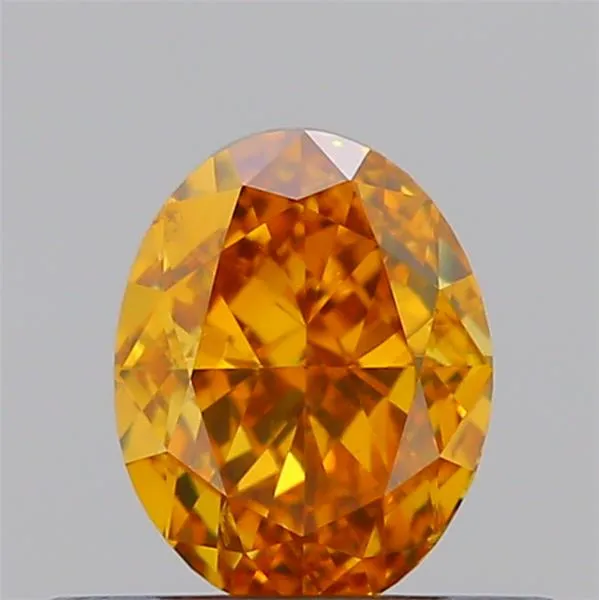 0.50ct Oval Natural Diamond (Colour Fancy Deep Yellow Orange, Clarity SI2, Cut GD, GIA Certified)