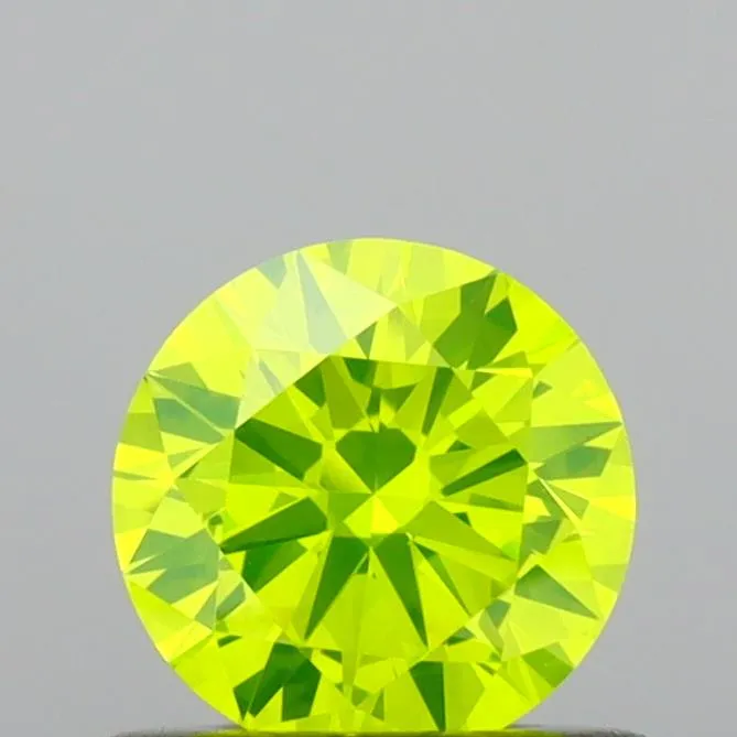0.50ct Round Natural Diamond (Colour Fancy Intense Green Yellow, Clarity VVS1, Cut EX, IGI Certified)