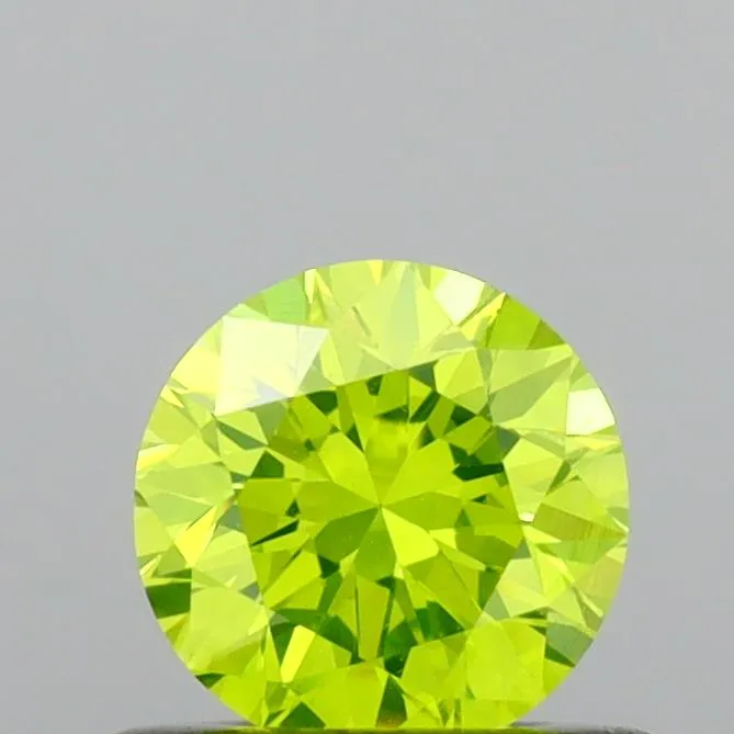 0.50ct Round Natural Diamond (Colour Fancy Intense Greenish Yellow, Clarity VS1, Cut VG, IGI Certified)