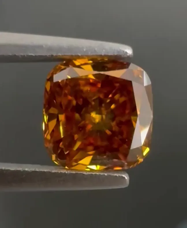 0.51ct Cushion brilliant Natural Diamond (Colour Fancy Brownish Orange, Clarity SI2, GIA Certified)