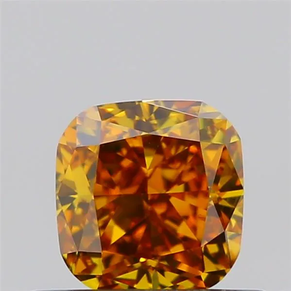 0.52ct Cushion modified Natural Diamond (Colour Fancy Deep Orange, Clarity VVS2, Cut GD, GIA Certified)