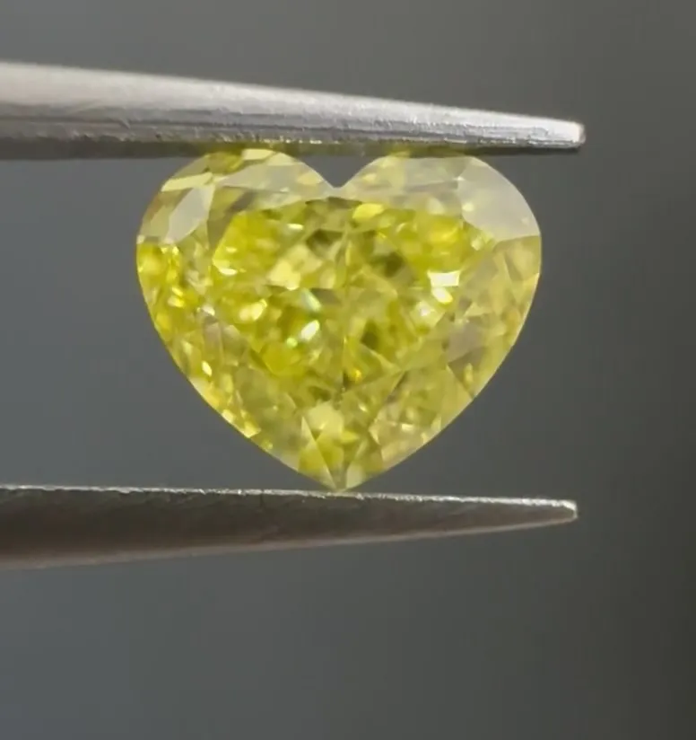 0.52ct Heart Natural Diamond (Colour Fancy Intense Yellow, Clarity VS1, GIA Certified)