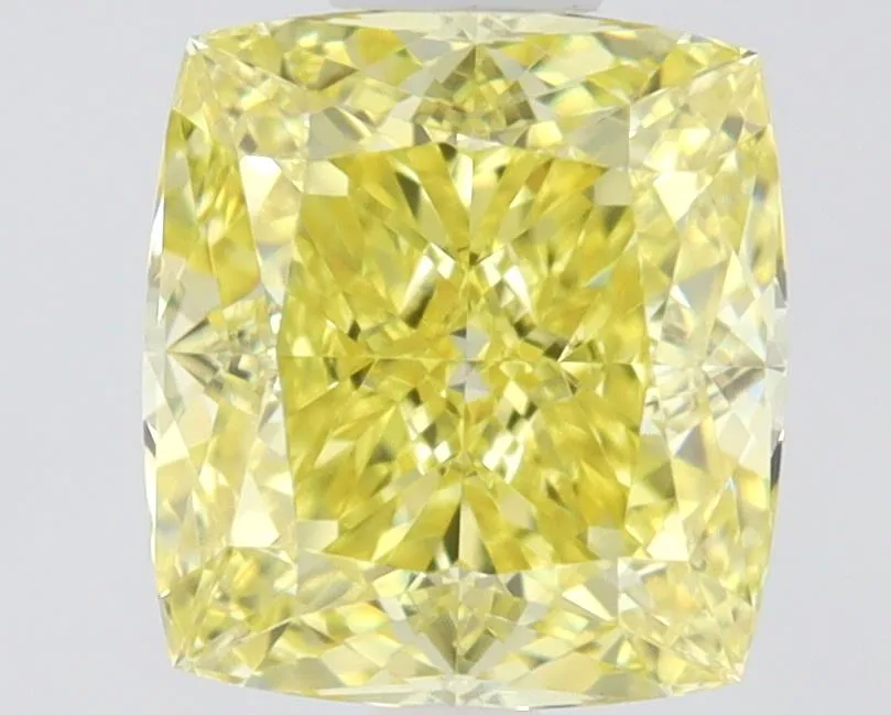 0.58ct Cushion brilliant Natural Diamond (Colour Fancy Intense Yellow, Clarity FL, GIA Certified)