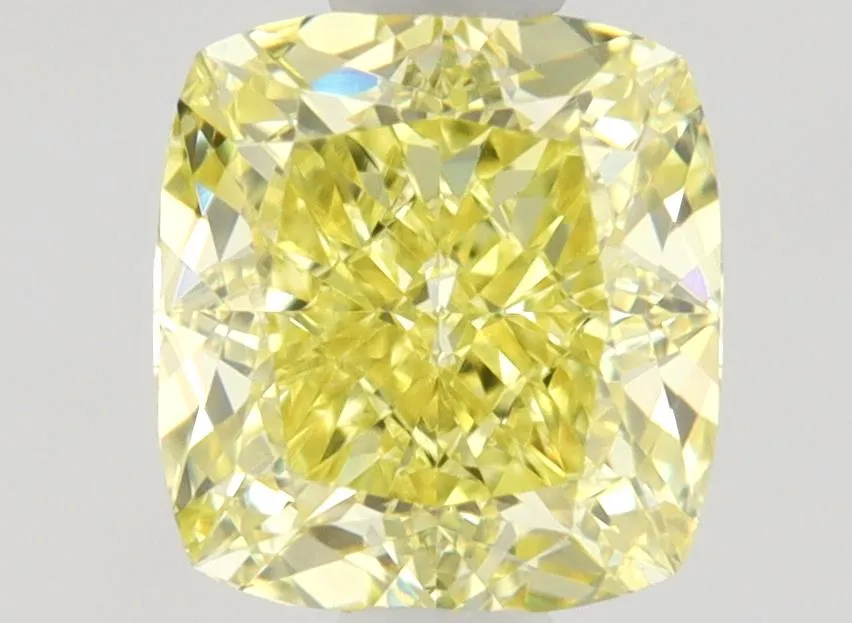 0.61ct Cushion brilliant Natural Diamond (Colour Fancy Intense Yellow, Clarity FL, GIA Certified)