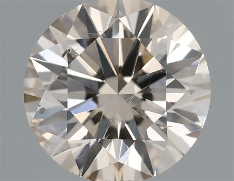 0.62ct Round Natural Diamond (Colour Fancy Light Brown, Clarity SI1, Cut EX, IGI Certified)