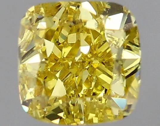 0.70ct Cushion brilliant Natural Diamond (Colour Fancy Intense Yellow, Clarity SI2, GIA Certified)