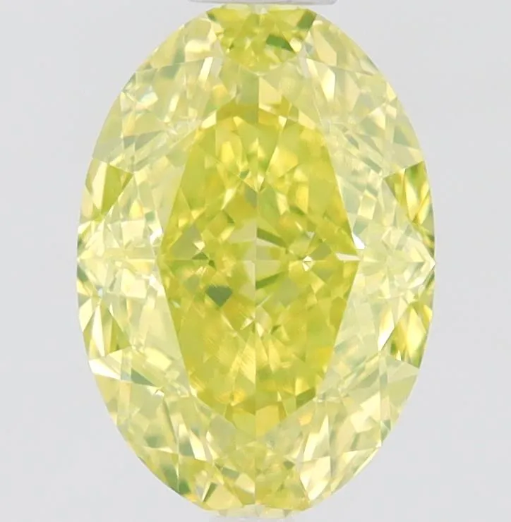 0.71ct Oval Natural Diamond (Colour Fancy Intense Greenish Yellow, Clarity VVS2, GIA Certified)