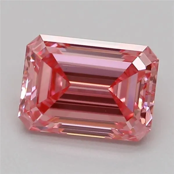 0.76ct Emerald Natural Diamond (Colour Pink, Clarity VS1, Cut EX, IGI Certified)