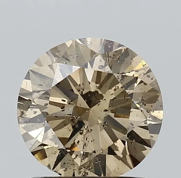 1.00ct Round Natural Diamond (Colour Brown, Clarity SI2, Cut EX, IGI Certified)