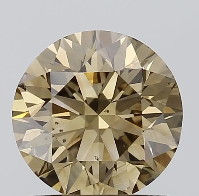 1.00ct Round Natural Diamond (Colour Brown, Clarity SI2, Cut EX, IGI Certified)