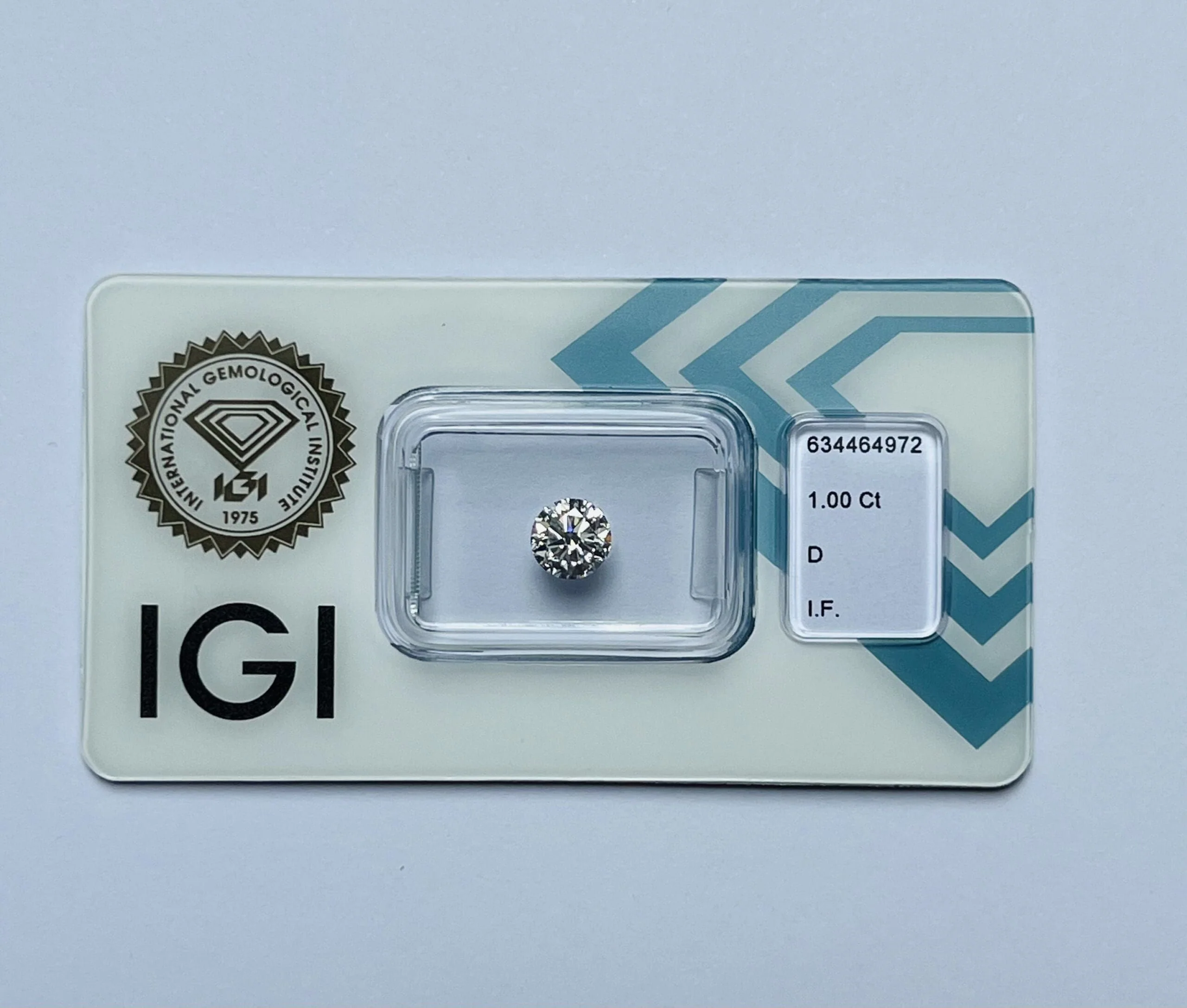 1.00ct Round Natural Diamond (Colour D, Clarity IF, Cut VG, IGI Certified)
