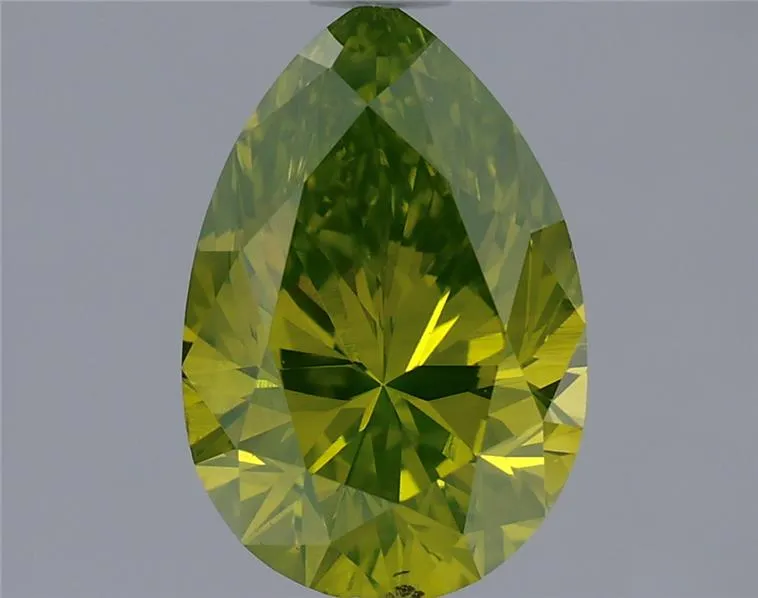 1.30ct Pear Natural Diamond (Colour Fancy Yellowish Green, Clarity VS2, Cut GD, IGI Certified)