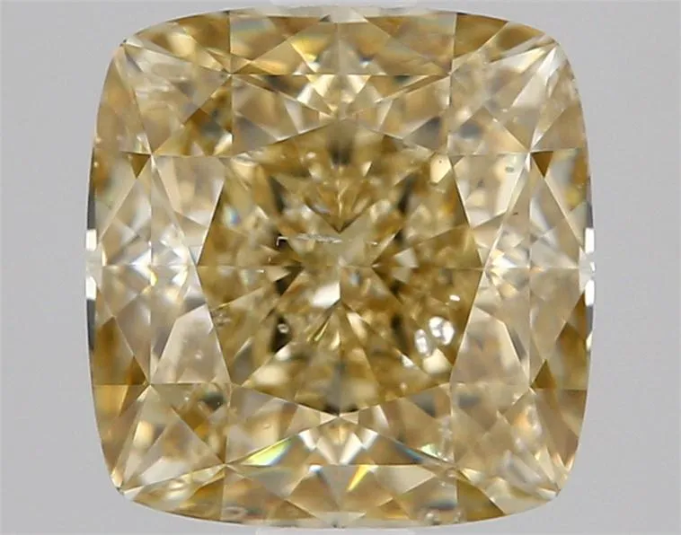 1.54ct Cushion modified Natural Diamond (Colour Fancy Brownish Yellow, Clarity SI2, GIA Certified)