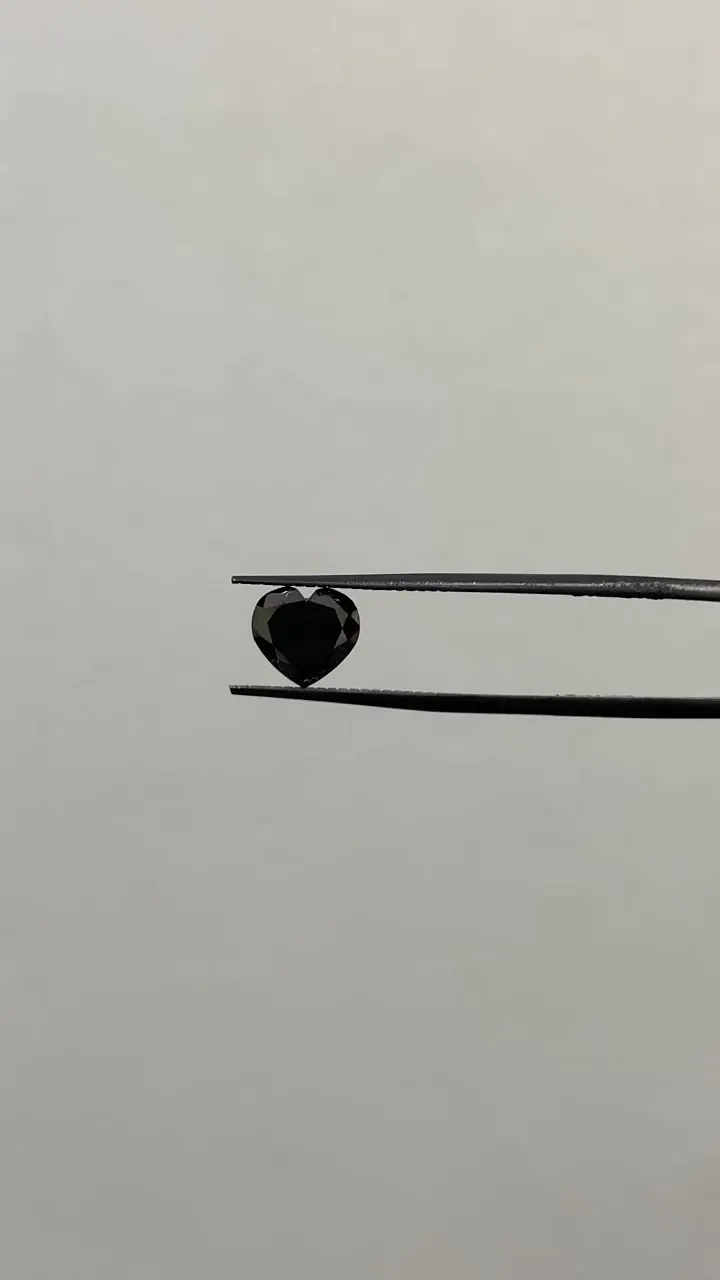 1.63ct Heart Natural Diamond (Colour Fancy Black, Clarity VVS2, Cut EX, GIA Certified)